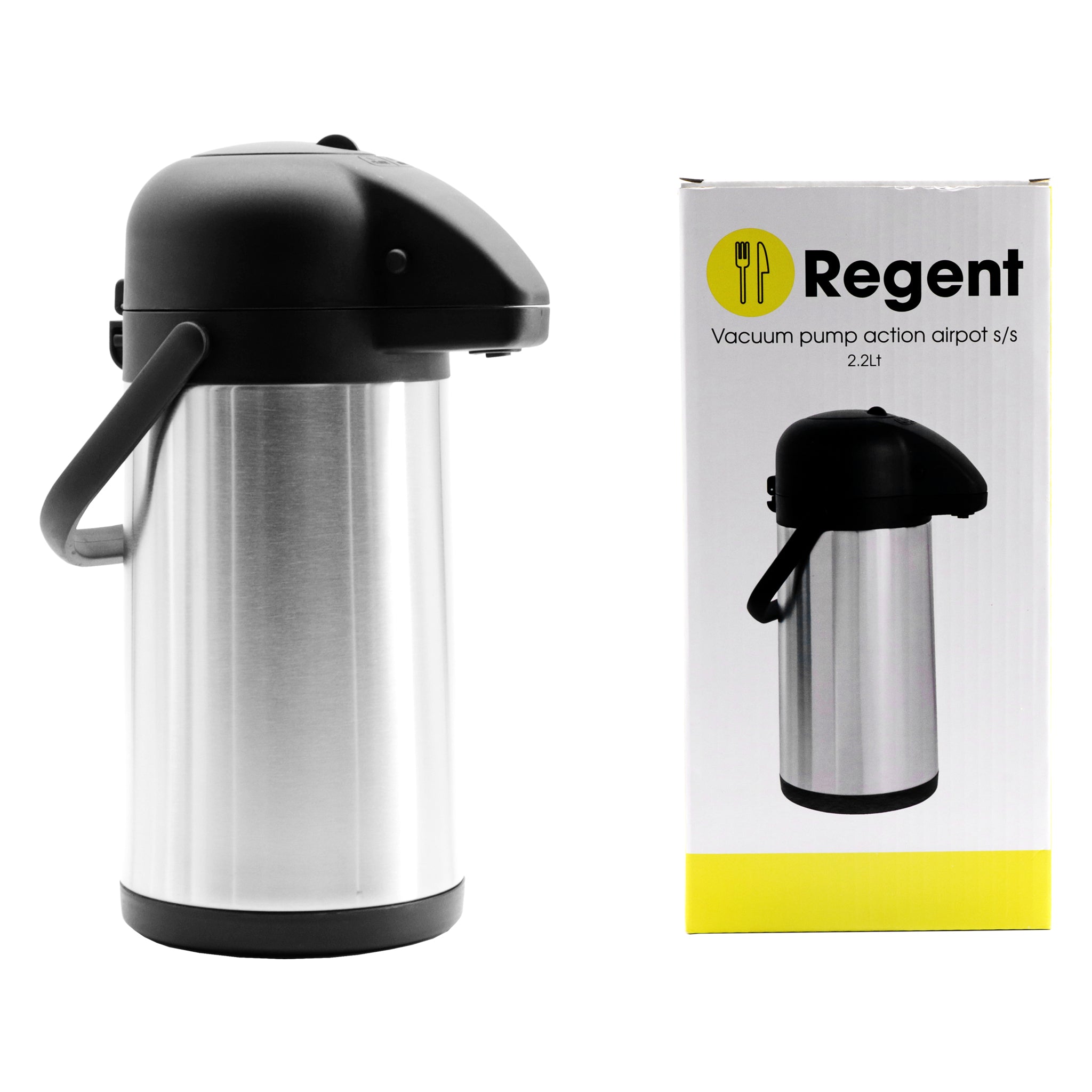 REGENT VACUUM AIRPOT DOUBLE WALL PUMP ACTION STAINLESS STEEL, 2.2L