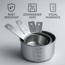 REGENT BAKEWARE DELUXE MEASURING CUP ST STEEL 4 PCE SET, 60/80/125/250ML