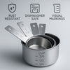 REGENT BAKEWARE DELUXE MEASURING CUP ST STEEL 4 PCE SET, 60/80/125/250ML