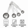 REGENT BAKEWARE DELUXE MEASURING SPOONS ST STEEL 4PCS SET, 1/4TSP-1TBSP