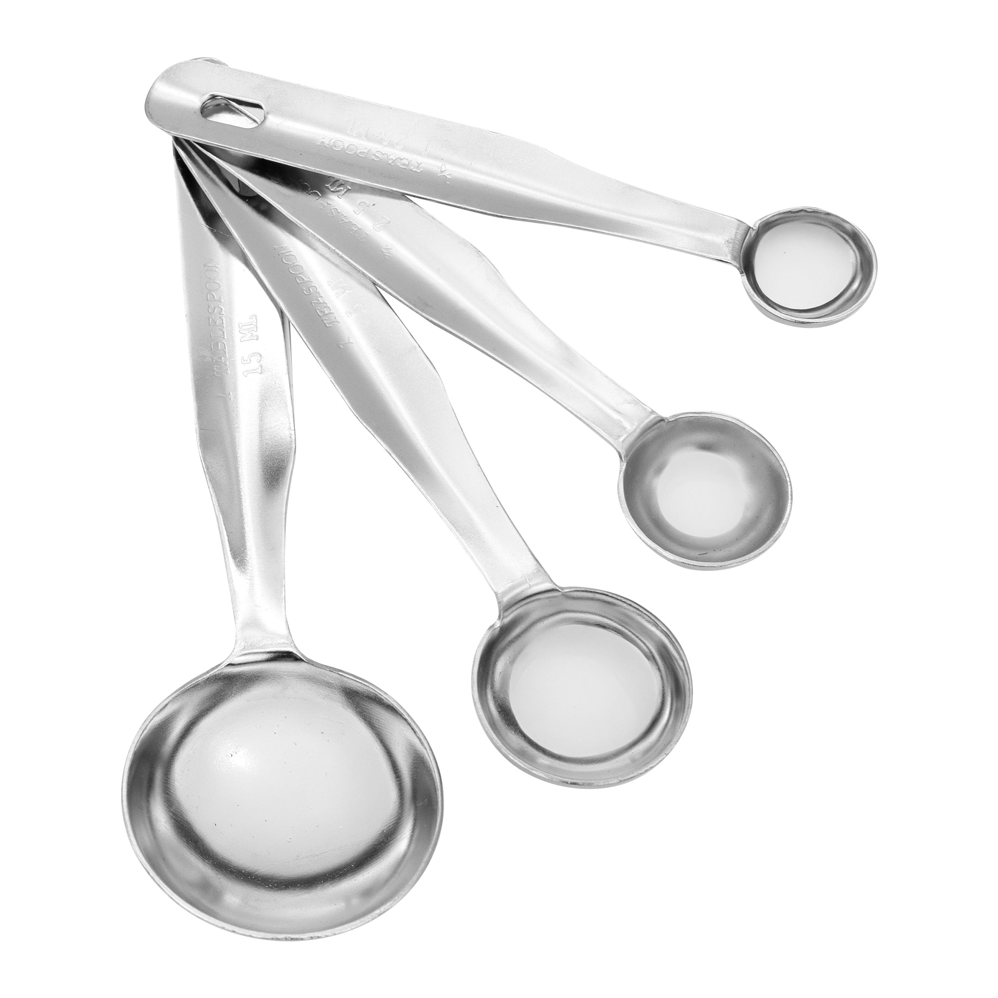 REGENT BAKEWARE DELUXE MEASURING SPOONS ST STEEL 4PK SET, 1/4TSP-1TBSP