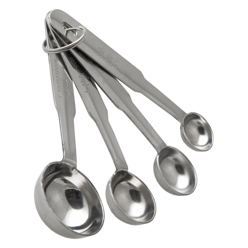 REGENT BAKEWARE DELUXE MEASURING SPOONS ST STEEL 4 PCE SET, 1/4TSP-1TBSP (135X40X25MM)