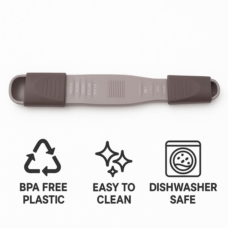 REGENT BAKEWARE ADJUSTABLE MEASURING SPOON GREY PLASTIC, 1/8TSP-1TBSP l 0.5ML-13ML