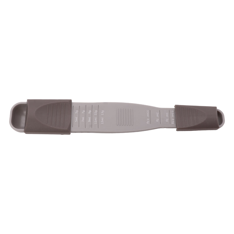REGENT BAKEWARE ADJUSTABLE MEASURING SPOON GREY PLASTIC 1/8TSP-1 TBSP l 0.5ML-13ML, (219X35X18MM)