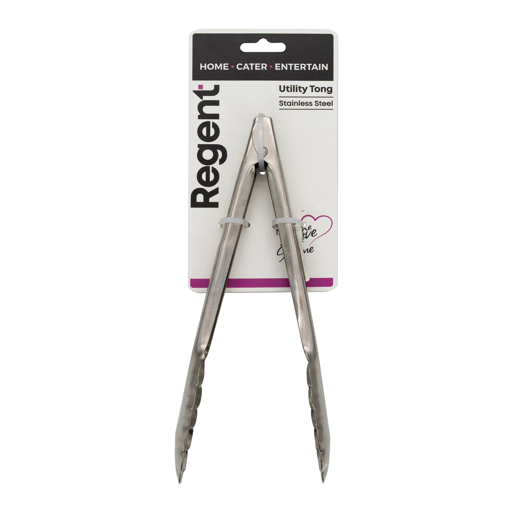 REGENT UTILITY TONG STAINLESS STEEL, 250MM