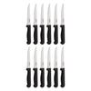REGENT CUTLERY STEAK KNIFE WITH SHARP TIP AND PP BLACK HANDLE 12PK, 210MM
