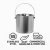 BAR BUTLER DOUBLE WALL ICE BUCKET WITH LID ST STEEL, 1LT