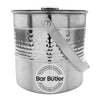 BAR BUTLER ICE BUCKET HAMMERED WITH LID AND HANDLE ST STEEL, 2.7L