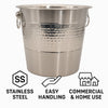 BAR BUTLER CHAMPAGNE BUCKET HAMMERED WITH RING HANDLES ST STEEL, 4L