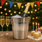 BAR BUTLER CHAMPAGNE BUCKET HAMMERED WITH RING HANDLES ST STEEL, 4LT