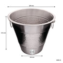 BAR BUTLER CHAMPAGNE BUCKET HAMMERED WITH RING HANDLES ST STEEL, 4LT (220MM DIAX210MM)