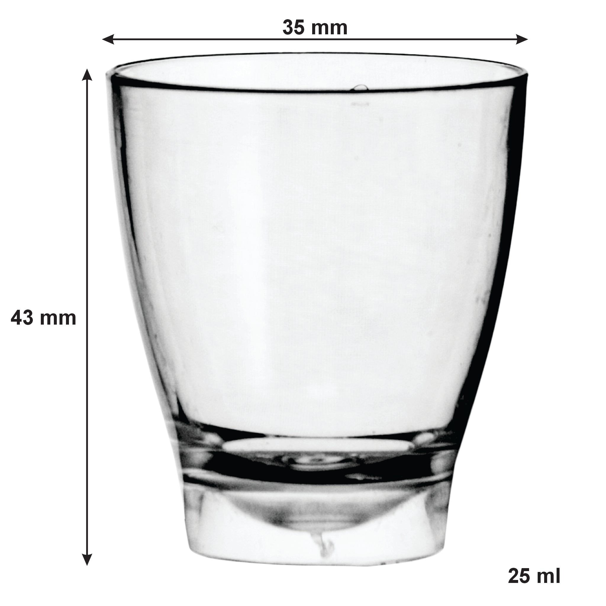 BAR BUTLER SINGLE CLEAR PLASTIC SHOT GLASS, 25ML/35MM DIA