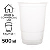 BAR BUTLER FESTIVAL CUPS PP PLASTIC 500ML 6PK, 95MM DIA