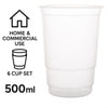 BAR BUTLER FESTIVAL CUP PP PLASTIC 6 PACK, 500ML - 95MM DIA