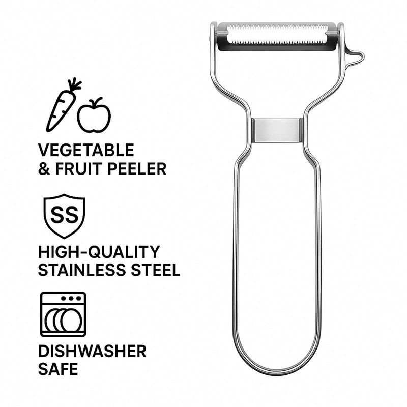 REGENT KITCHEN SERRATED PEELER STAINLESS STEEL, 131MM