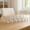 BAR BUTLER 10 CLEAR PLASTIC SHOT GLASSES 25ML ON A TRAY 11PCS SET