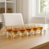 BAR BUTLER 10 CLEAR PLASTIC SHOT GLASSES 25ML ON A TRAY 11PCS SET