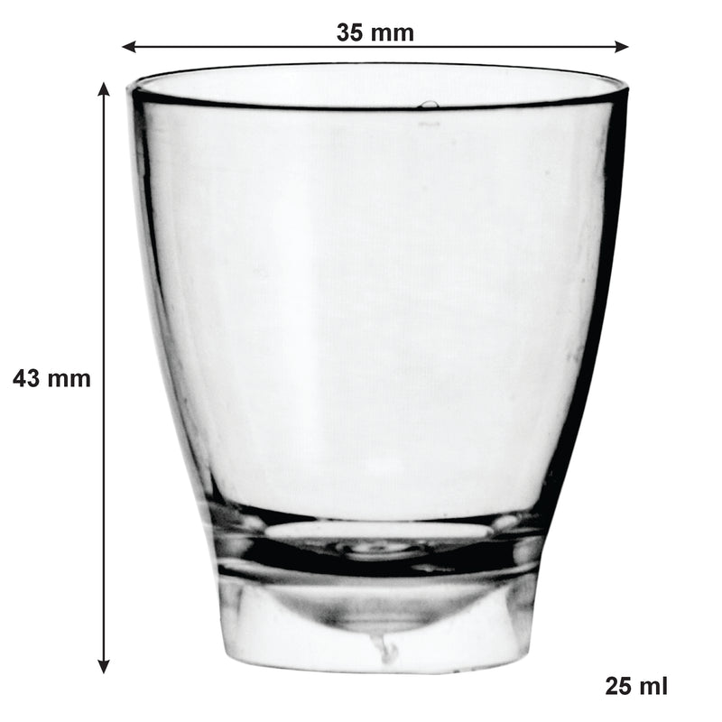 BAR BUTLER CLEAR PLASTIC SHOT GLASSES ON TRAY 10 PACK, 25ML (270X95X45MM)