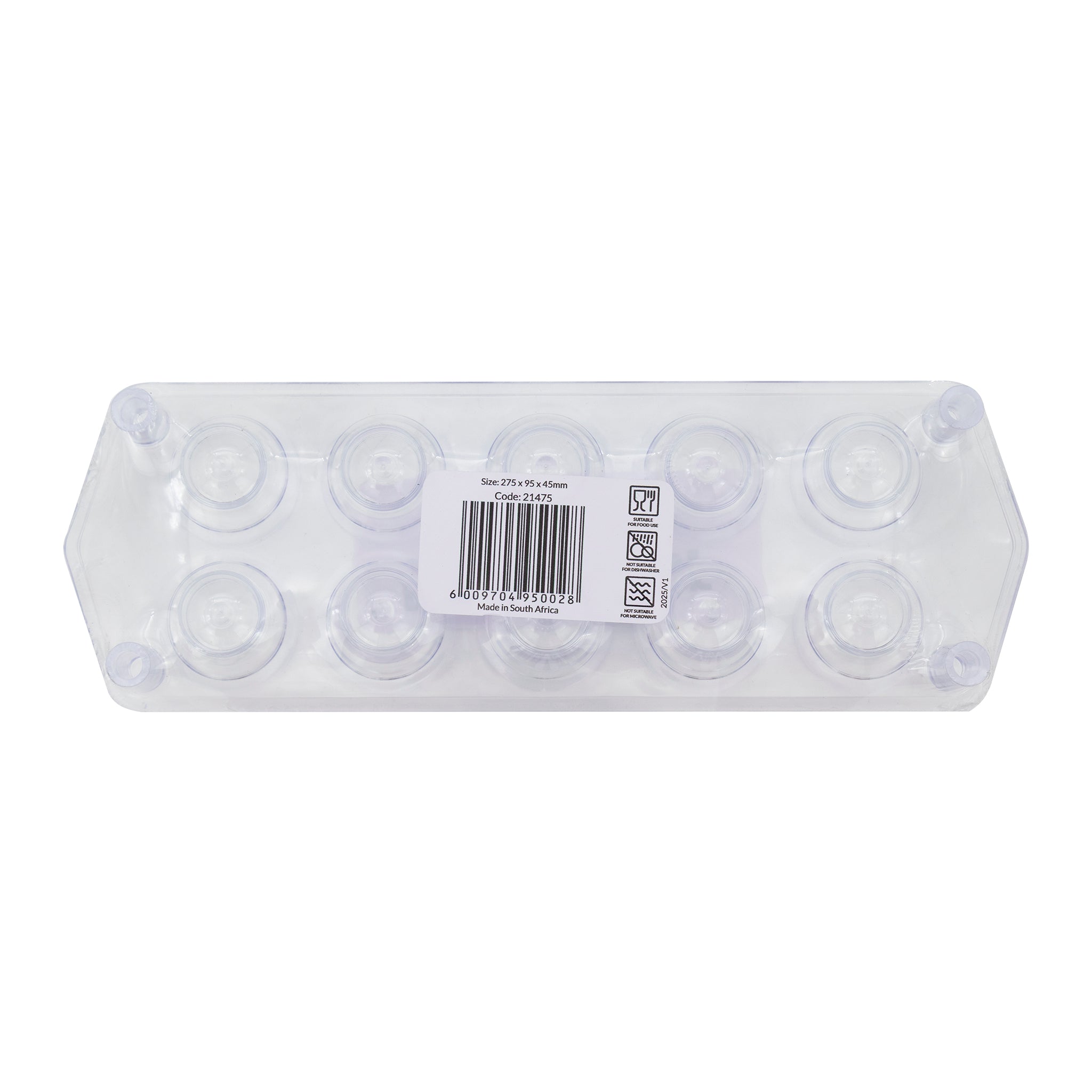 BAR BUTLER 10 CLEAR PLASTIC SHOT GLASSES 25ML ON A TRAY 11PCS SET