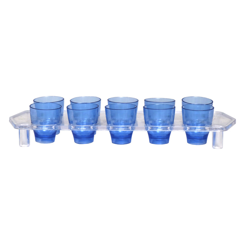 BAR BUTLER COLOURED PLASTIC SHOT GLASSES 10 ON TRAY (1 COLOUR PER TRAY), 25ML (275X95X45MM)