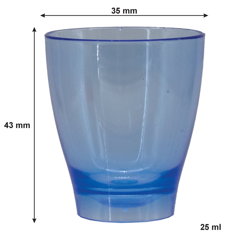 BAR BUTLER COLOURED PLASTIC SHOT GLASSES 10 ON TRAY (1 COLOUR PER TRAY), 25ML (275X95X45MM)