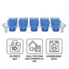 BAR BUTLER 10 COLOURED PLASTIC SHOT GLASSES 25ML ON A TRAY 11PCS SET, (1 COLOUR PER TRAY)