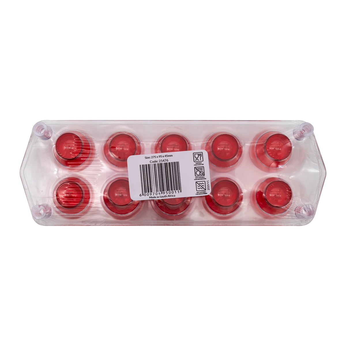 BAR BUTLER 10 COLOURED PLASTIC SHOT GLASSES 25ML ON A TRAY 11PCS SET, (1 COLOUR PER TRAY)