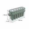 REGENT 6 ICE LOLLY MOULDS IN A SAGE COLOUR PLASTIC HOLDER WITH 2 HANDLES, 230X77MM