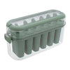 REGENT 6 ICE LOLLY MOULDS IN A SAGE COLOUR PLASTIC HOLDER WITH 2 HANDLES, 230X77MM