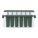 REGENT 6 SAGE ICE LOLLY MOULDS IN A PLASTIC HOLDER WITH HANDLES, 230X77MM