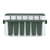 REGENT 6 SAGE ICE LOLLY MOULDS IN A PLASTIC HOLDER WITH HANDLES, 230X77MM