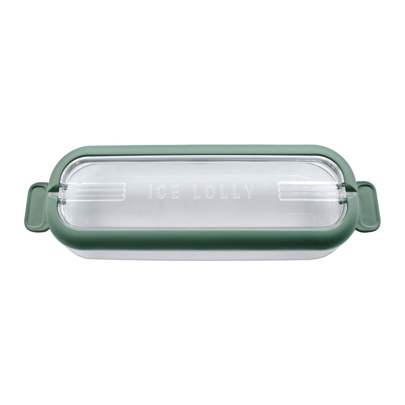 REGENT 6 SAGE ICE LOLLY MOULDS IN A PLASTIC HOLDER WITH HANDLES, 230X77MM
