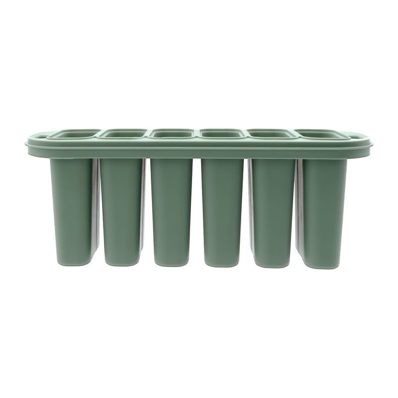 REGENT 6 SAGE ICE LOLLY MOULDS IN A PLASTIC HOLDER WITH HANDLES, 230X77MM