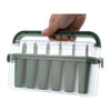 REGENT 6 SAGE ICE LOLLY MOULDS IN A PLASTIC HOLDER WITH HANDLES, 230X77MM