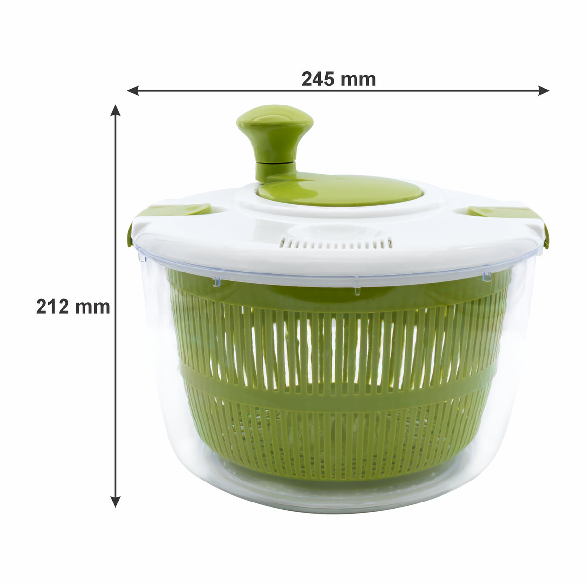 REGENT KITCHEN SALAD SPINNER PLASTIC GREEN AND WHITE, 245MM DIA