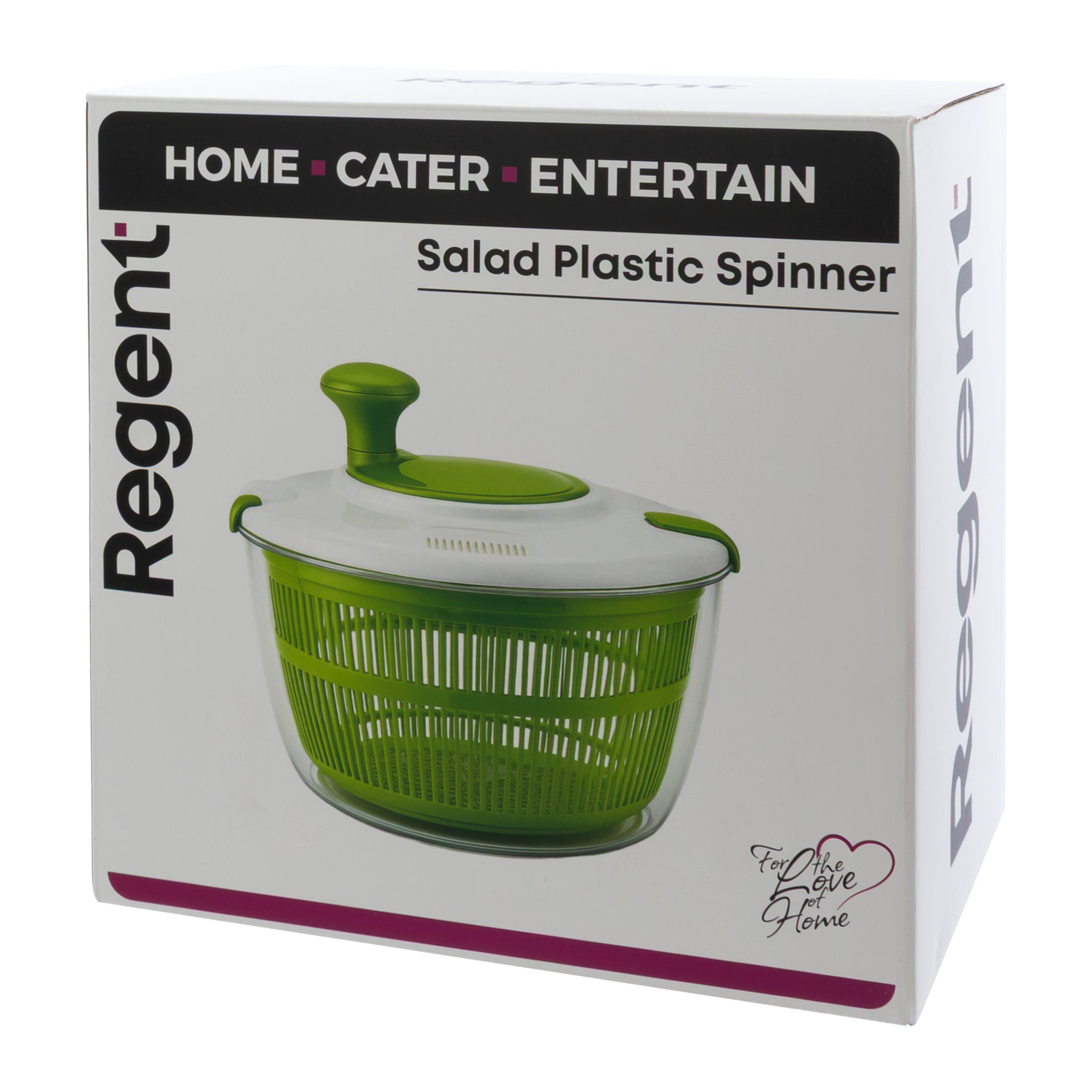 REGENT KITCHEN SALAD SPINNER PLASTIC GREEN AND WHITE, 245MM DIA