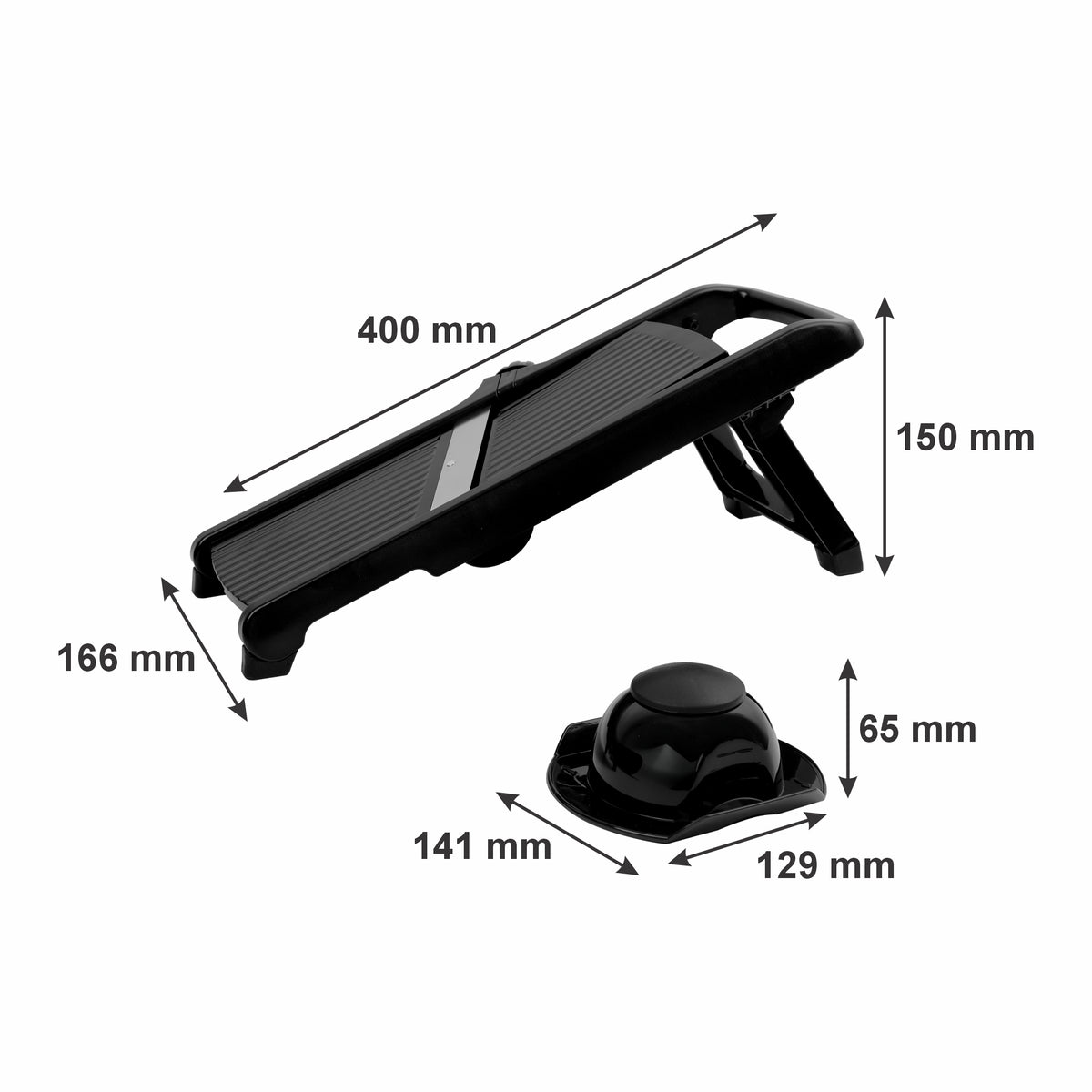 REGENT MULTI-FUNCTIONAL VEGETABLE SLICER BLACK ABS PLASTIC AND ST STEEL, 400X170MM
