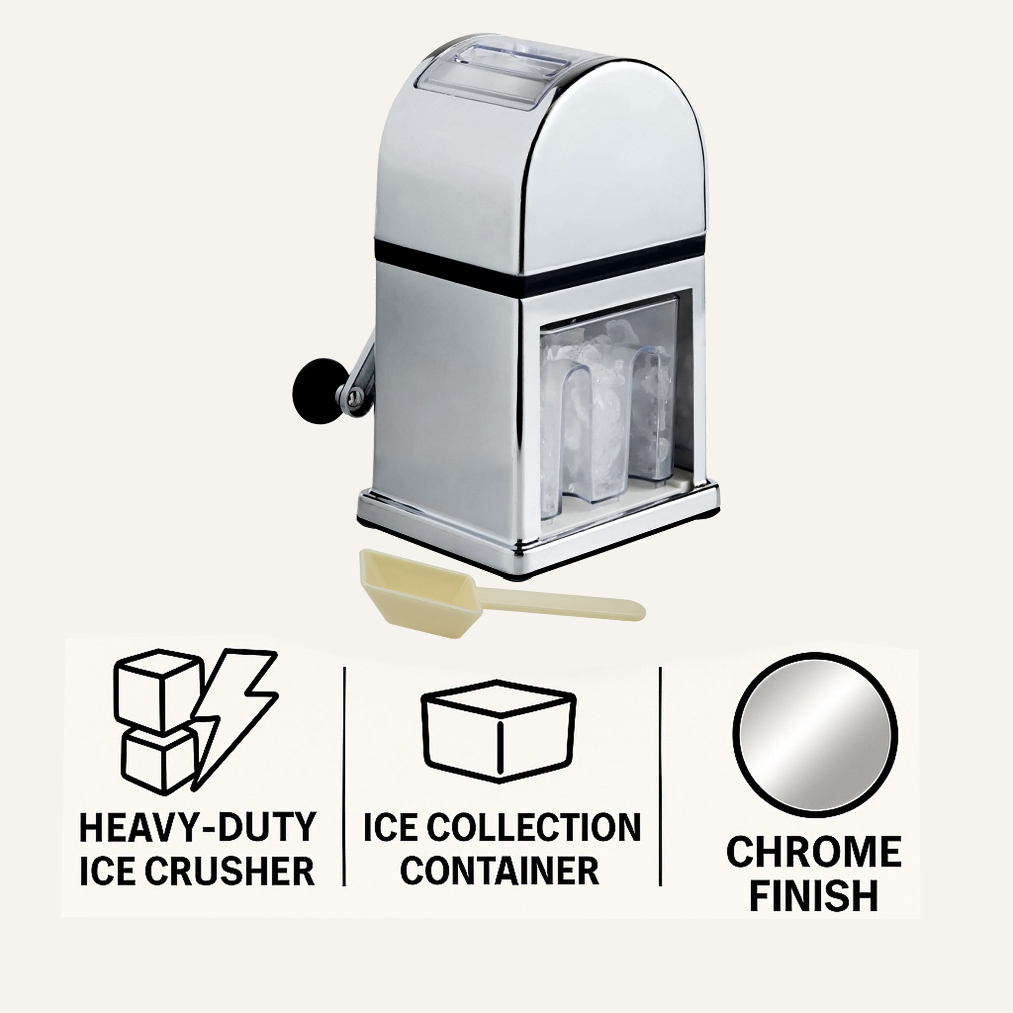 BAR BUTLER HEAVY DUTY ICE CRUSHER WITH CHROME BODY