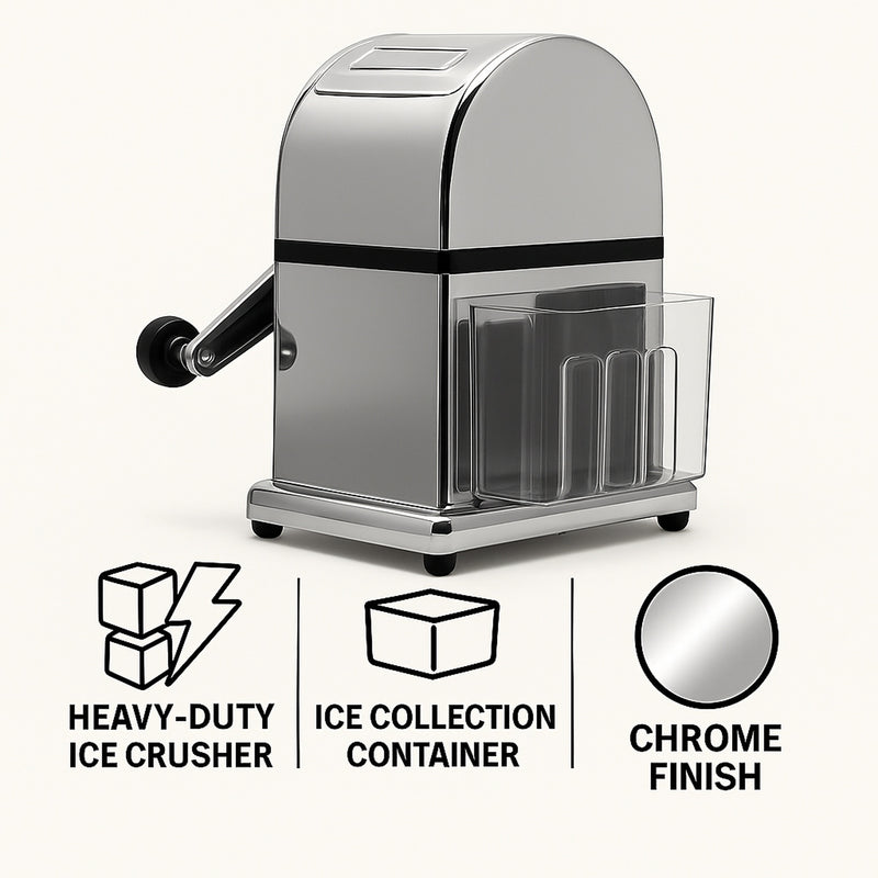 BAR BUTLER HEAVY DUTY ICE CRUSHER WITH CHROME BODY