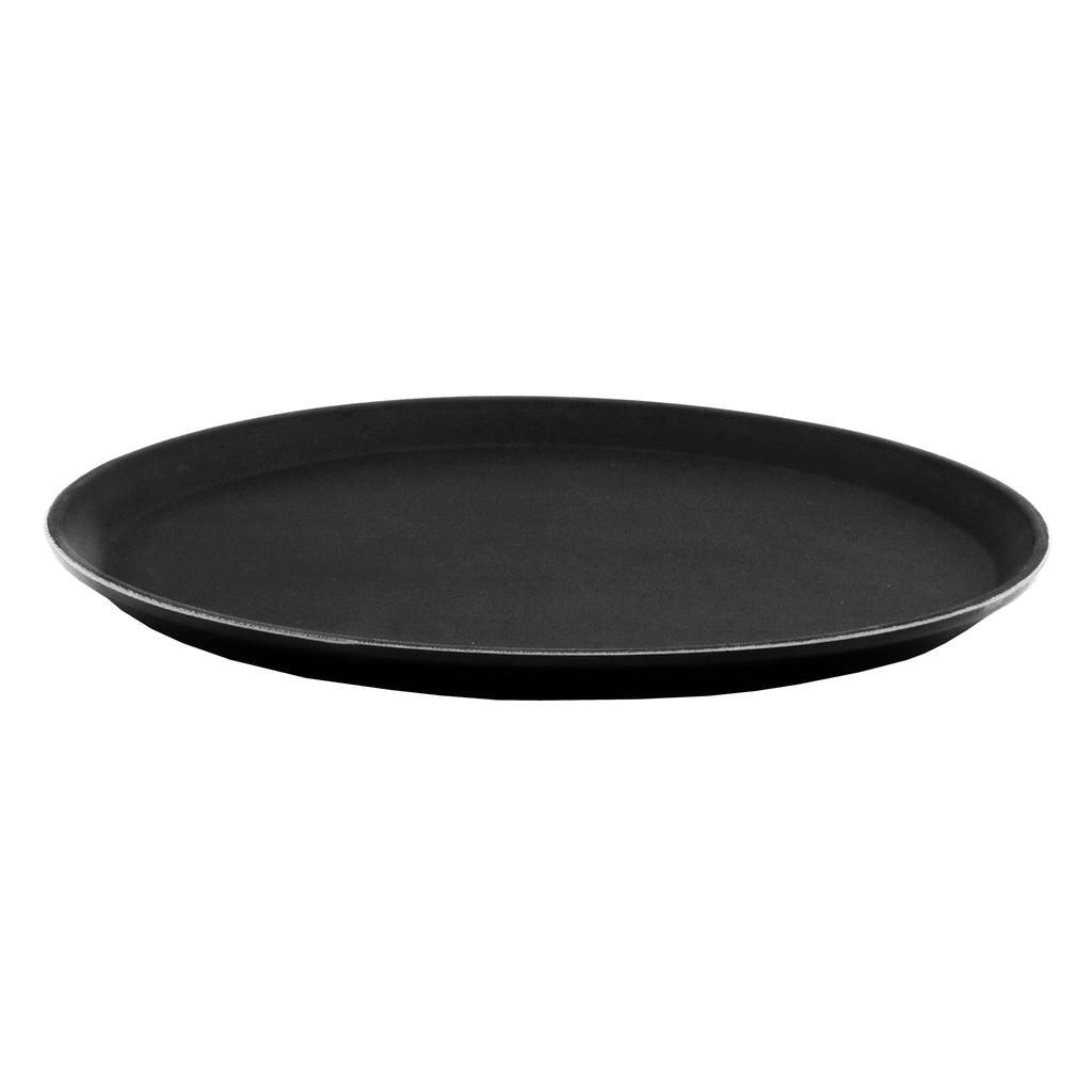 BAR BUTLER BLACK NON-SLIP ROUND TRAY, 355MM DIA