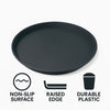 BAR BUTLER BLACK NON-SLIP ROUND TRAY, (405MM DIA)