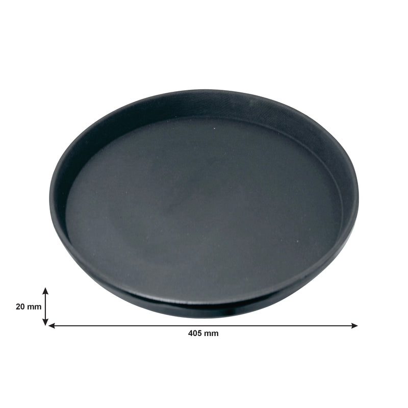 BAR BUTLER BLACK NON-SLIP ROUND TRAY, (405MM DIA)