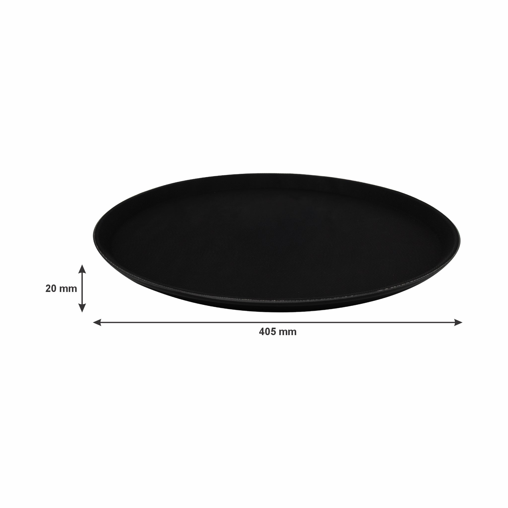 BAR BUTLER BLACK NON-SLIP ROUND TRAY, 405MM DIA