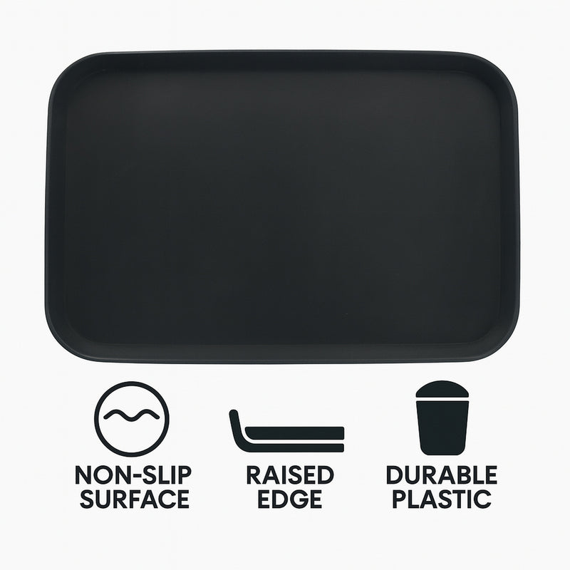 BAR BUTLER BLACK NON-SLIP RECTANGULAR TRAY (560mm x 410mm)