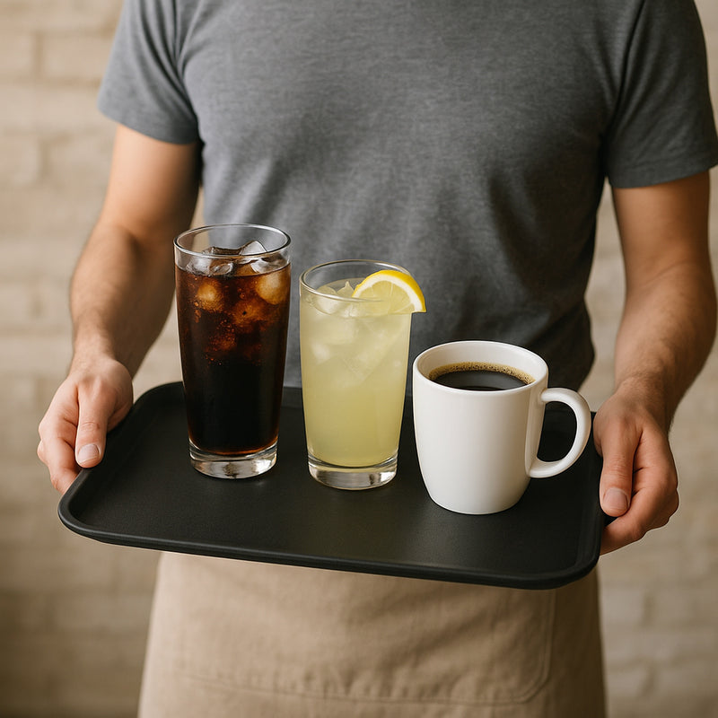 BAR BUTLER BLACK NON-SLIP RECTANGULAR TRAY (560mm x 410mm)