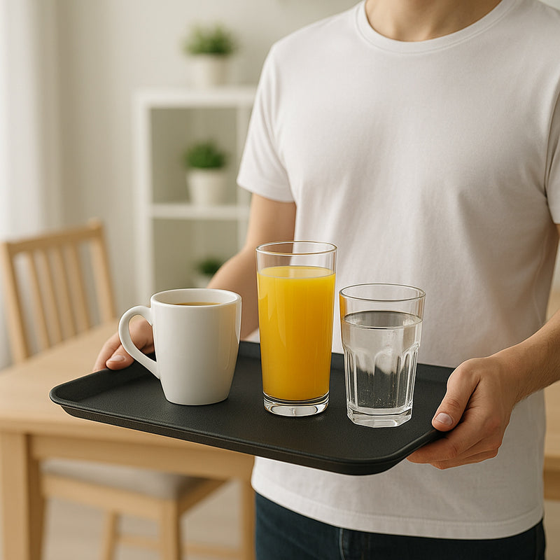 BAR BUTLER BLACK NON-SLIP RECTANGULAR TRAY (455mm x 355mm)