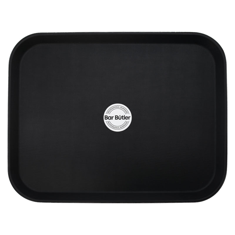 BAR BUTLER BLACK NON-SLIP RECTANGULAR TRAY (455mm x 355mm)