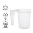 BAR BUTLER STACKING BEER MUG PLASTIC 500ML 6PK, 94MM DIA