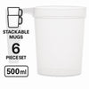 BAR BUTLER STACKING BEER MUG PLASTIC 500ML 6PK, 94MM DIA