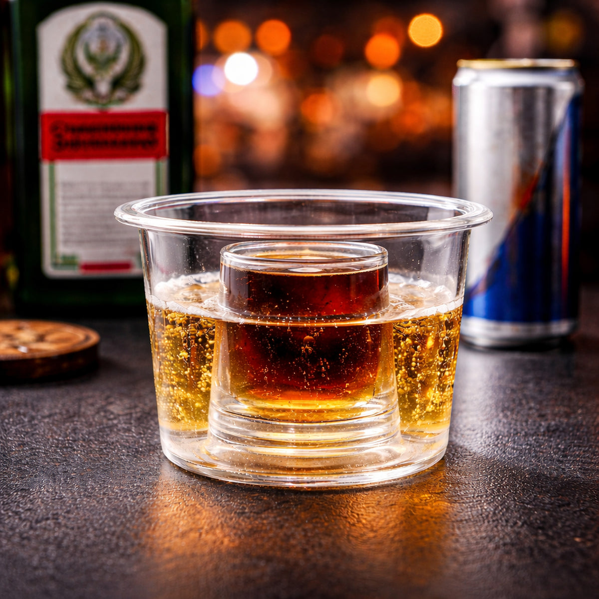 BAR BUTLER JAGER BOMB PLASTIC SHOT GLASSES 25ML/145ML, 6 PACK